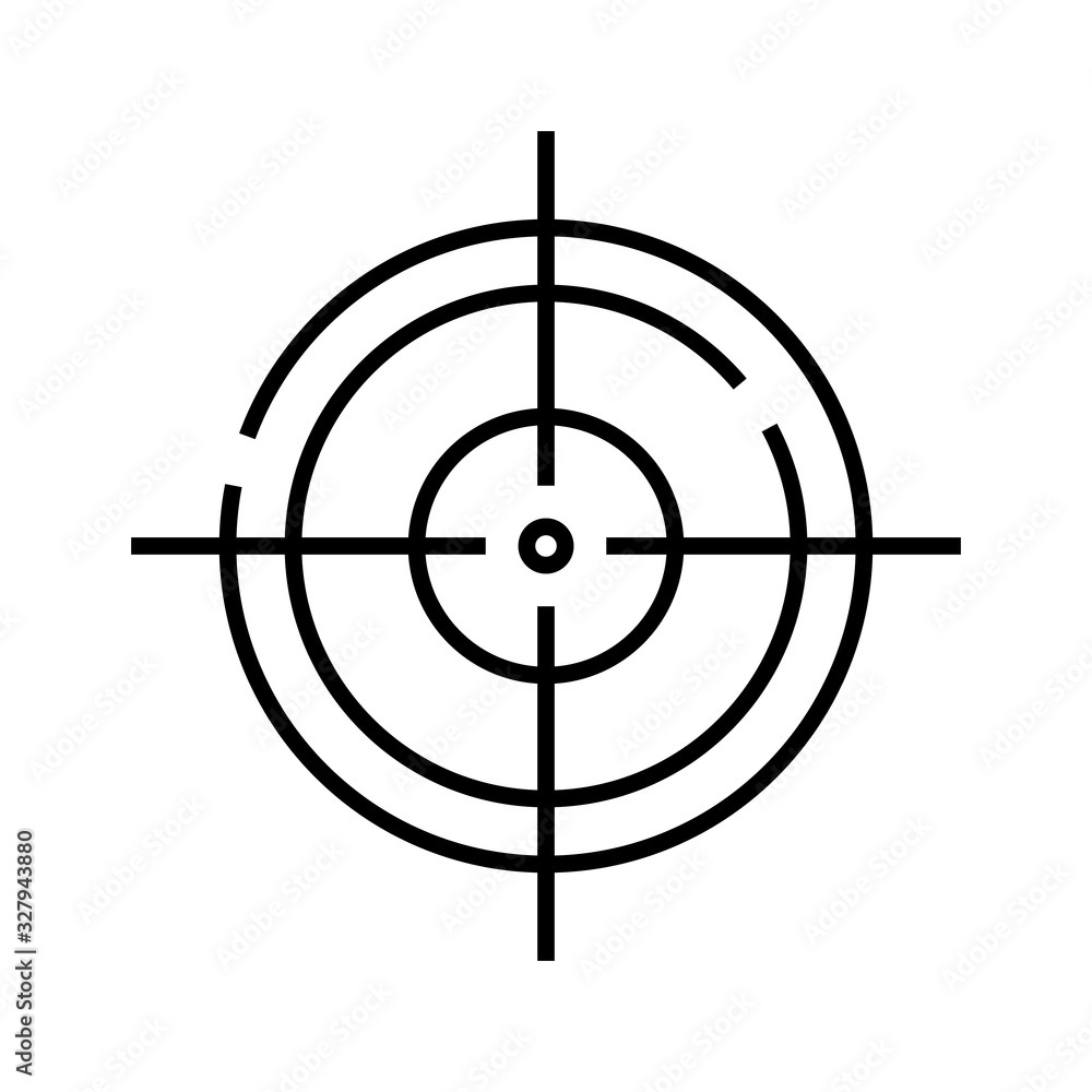 Target line icon, concept sign, outline vector illustration, linear symbol. Target line icon, concept sign, outline vector illustration, linear symbol.