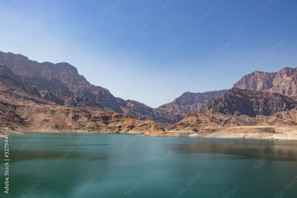 Wadi Dayqah mountain lake in Oman