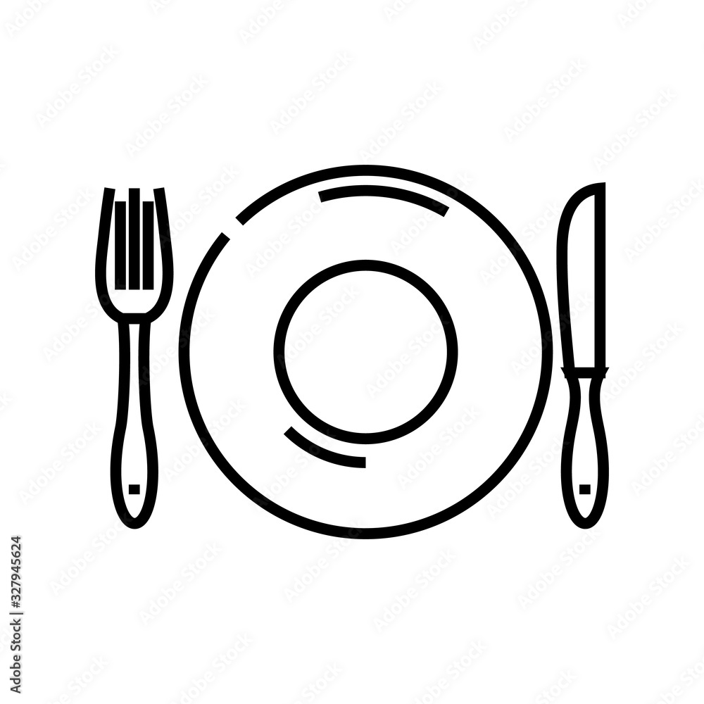 Table ware line icon, concept sign, outline vector illustration, linear symbol. Table ware line icon, concept sign, outline vector illustration, linear symbol.