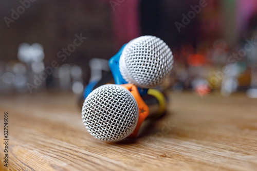 microphone on black background