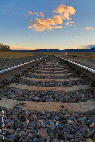 Wallpaper Mural railway in the sunset Torontodigital.ca