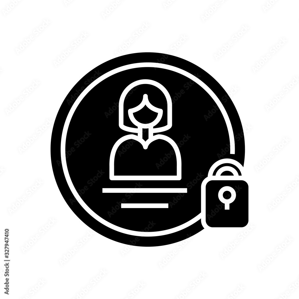 Personal confidence black icon, concept illustration, vector flat symbol, glyph sign. Personal confidence black icon, concept illustration, vector flat symbol, glyph sign.