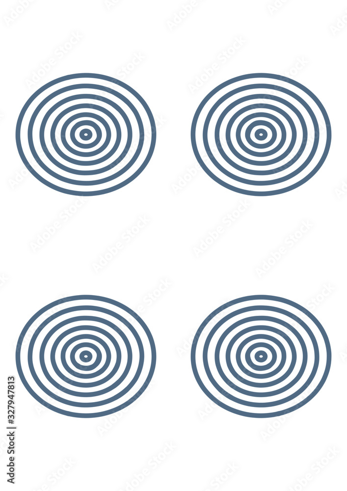 Concentric circles, rings abstract geometric element. Ripple, impact effect Concentric circles, rings abstract geometric element. Ripple, impact effect
