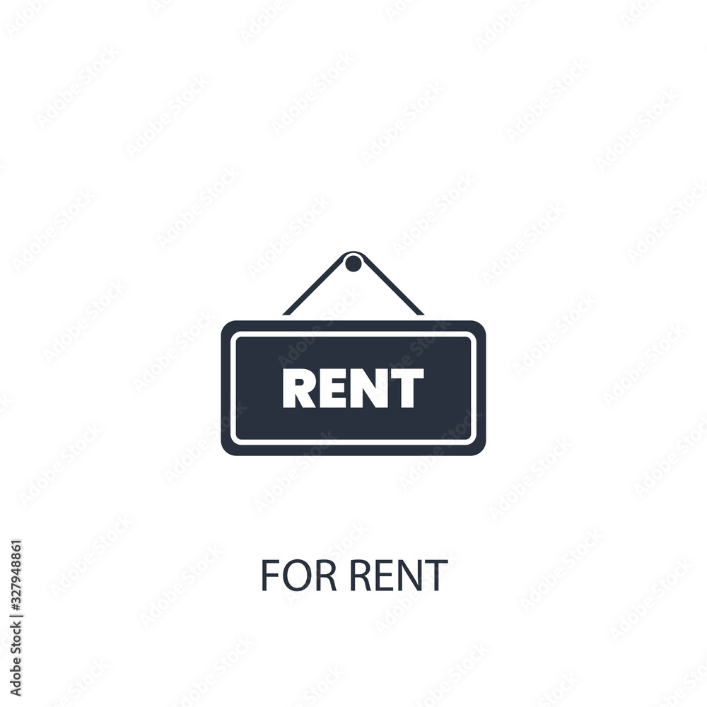 For rent sign icon. Simple real estate element illustration. For rent sign icon. Simple real estate element illustration.