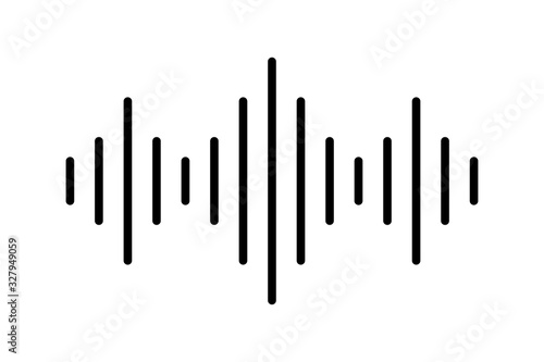 Audio or sound vector icon. Digital sound wave icon or sign. Equalizer music flat icon. Music radio sound wave.