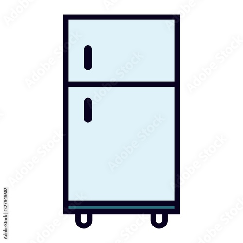 Refrigerator icon in flat style. Fridge sign. Household appliances sign for perfect web and mobile concept.