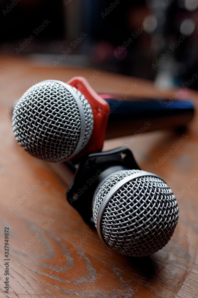 Obraz premium microphone on black background