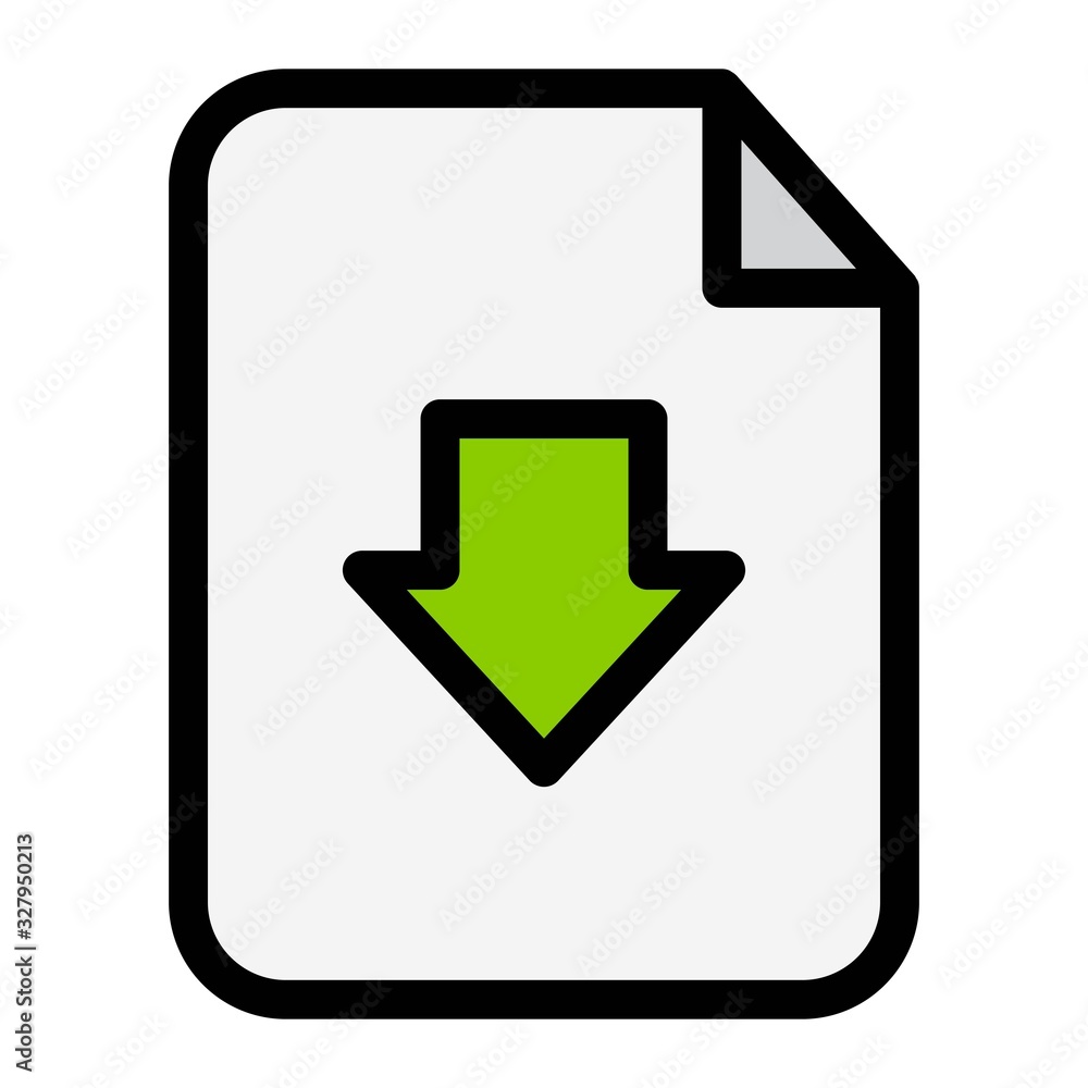 Download document icon in flat style. File download symbol for modern website and mobile app UI designs. Download document icon in flat style. File download symbol for modern website and mobile app UI designs.