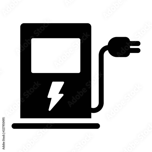 Electric charging station for cars. Green concept.