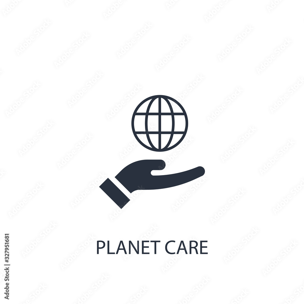 Globe on hand icon. Simple ecology element illustration. Globe on hand icon. Simple ecology element illustration.