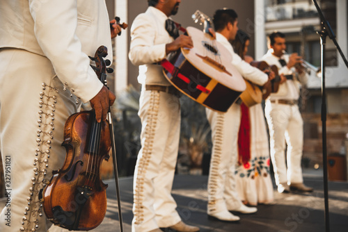 Low angle close up of a Mexican Mariachi  photo