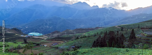 Mountains Rice terrace of Vietnam Natural landscape