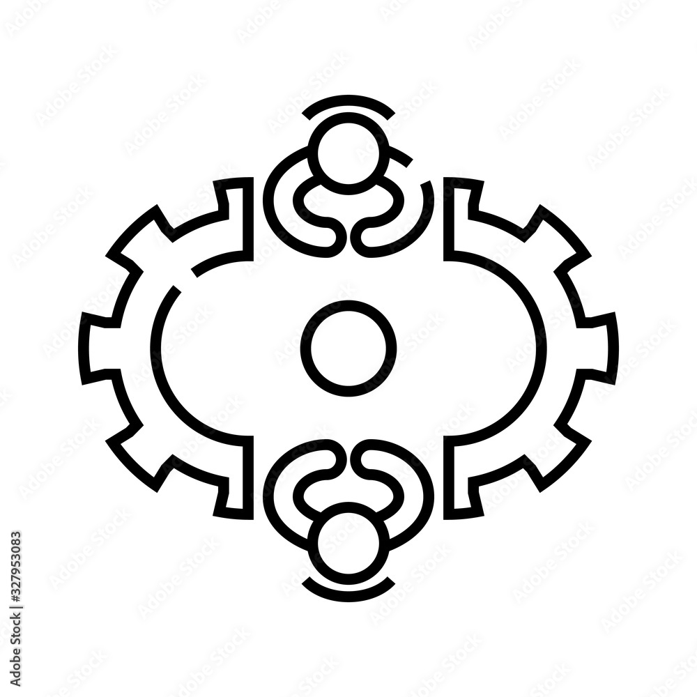 Team brainstorm line icon, concept sign, outline vector illustration, linear symbol. Team brainstorm line icon, concept sign, outline vector illustration, linear symbol.
