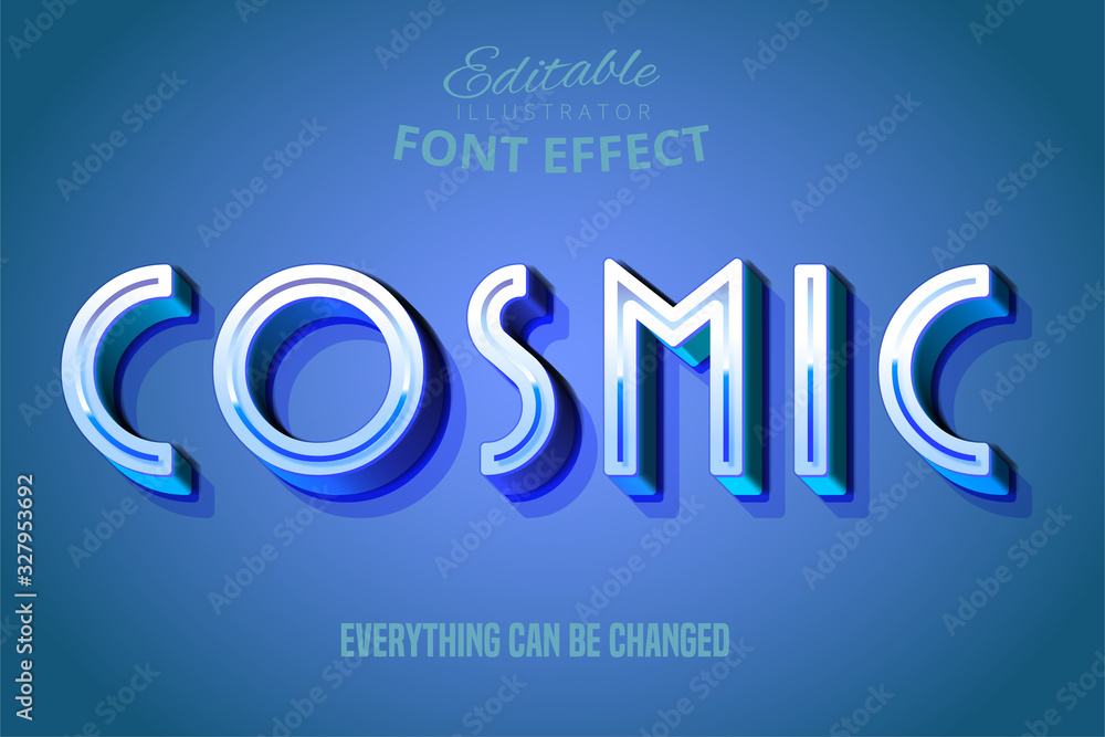 Cosmic text, 3d editable font effect