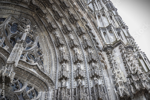 architectural detail of the Roman Catholic cathedral Saint Gatien in Tours, France photo