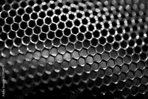 Macro close up of a microphone