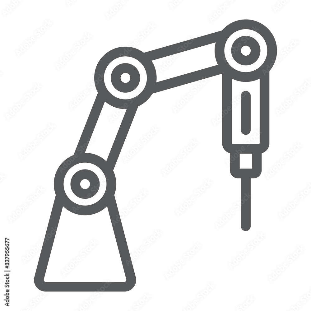 Medical robot line icon, technology and medicine, surgical robot sign, vector graphics, a linear pattern on a white background, eps 10. Medical robot line icon, technology and medicine, surgical robot sign, vector graphics, a linear pattern on a white background, eps 10.