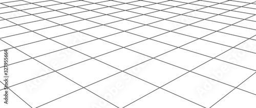 Abstract frame landscape. Vector perspective grid. 3d mesh