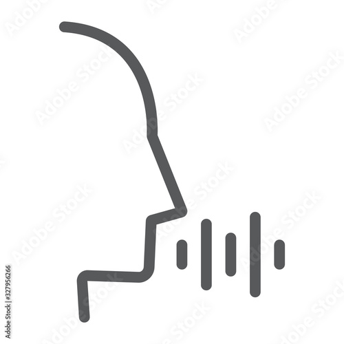Voice control line icon, technology and sound, voice command sign, vector graphics, a linear pattern on a white background, eps 10.