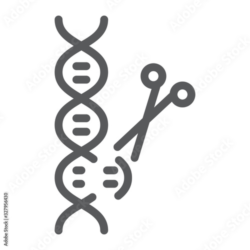 Genome editing line icon, technology and dna, dna editing sign, vector graphics, a linear pattern on a white background, eps 10.