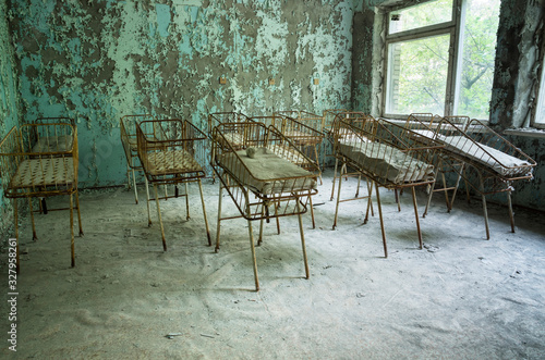 hospital in Pripyat city abandoned after the Chernobyl disaster