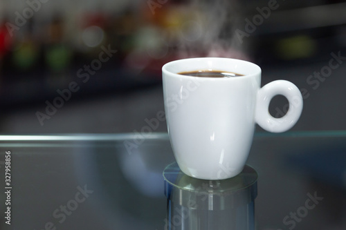 small cup of coffee espresso on the table