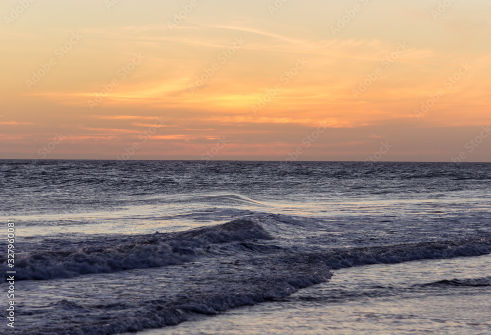 Sunset at Dunes of Maspalomas in Gran Canari (Canary Islands)