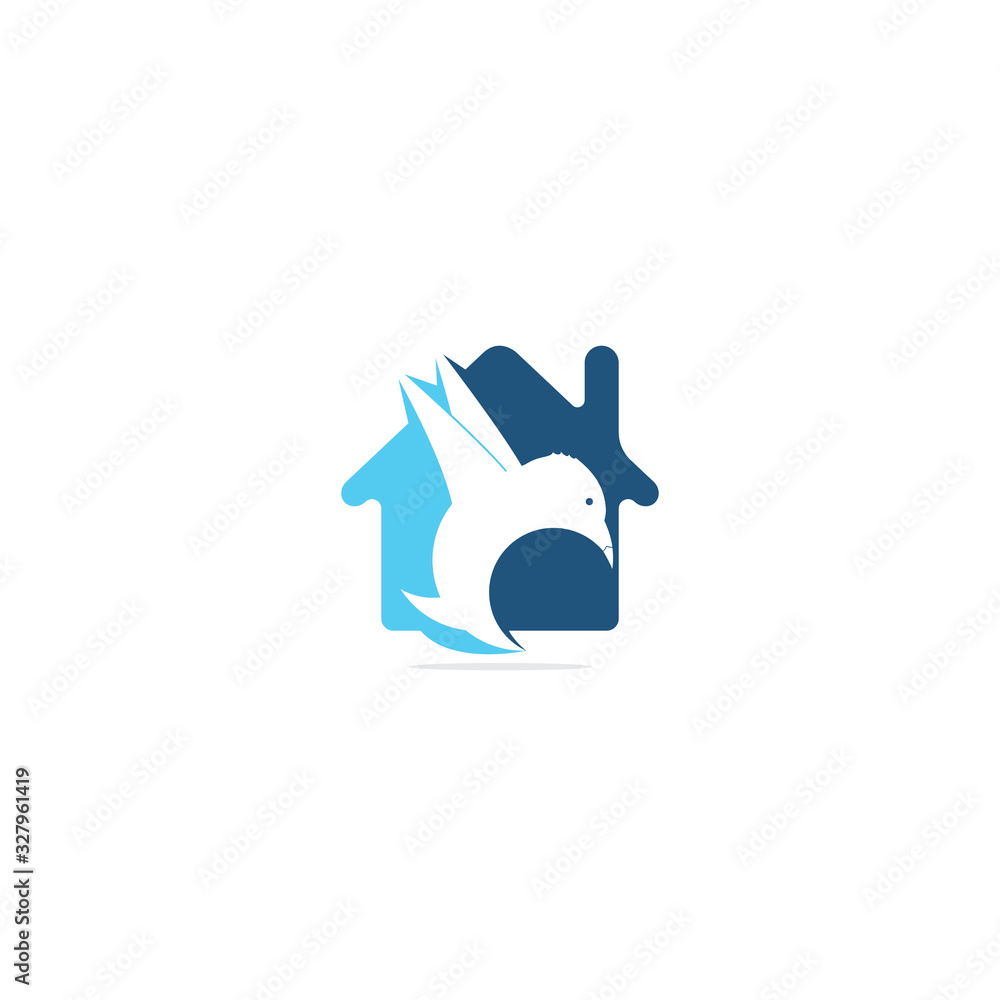 Home Flying bird logo. modern bird logo design concept. Home Flying bird logo. modern bird logo design concept.