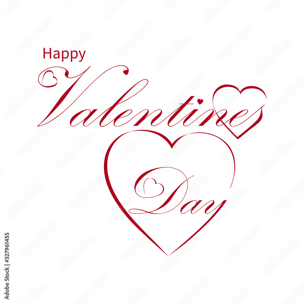 Valentines Day calligraphy design, vector text