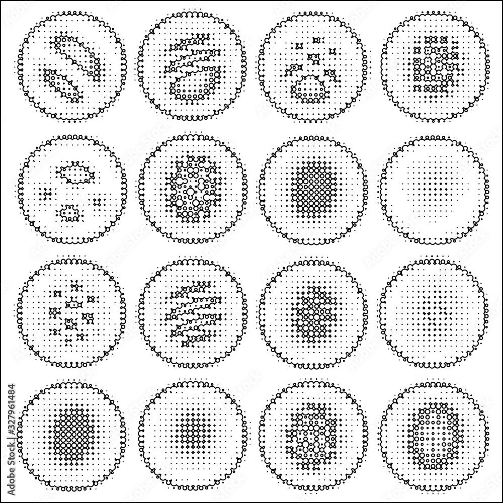 Abstract minimalistic world globe with dots. Halftone sphere isolated on white background, vector of shapes.