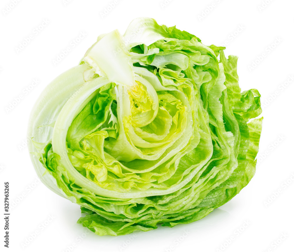 Fresh iceberg lettuce on white background Fresh iceberg lettuce on white background