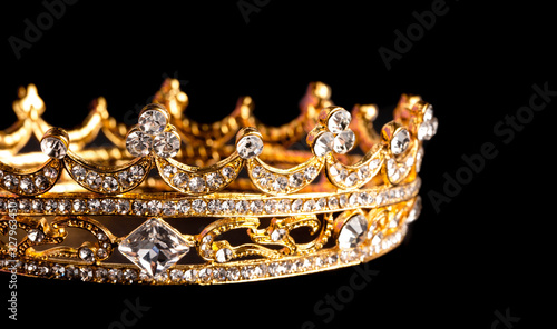 Golden Crown Isolated on a Black Background