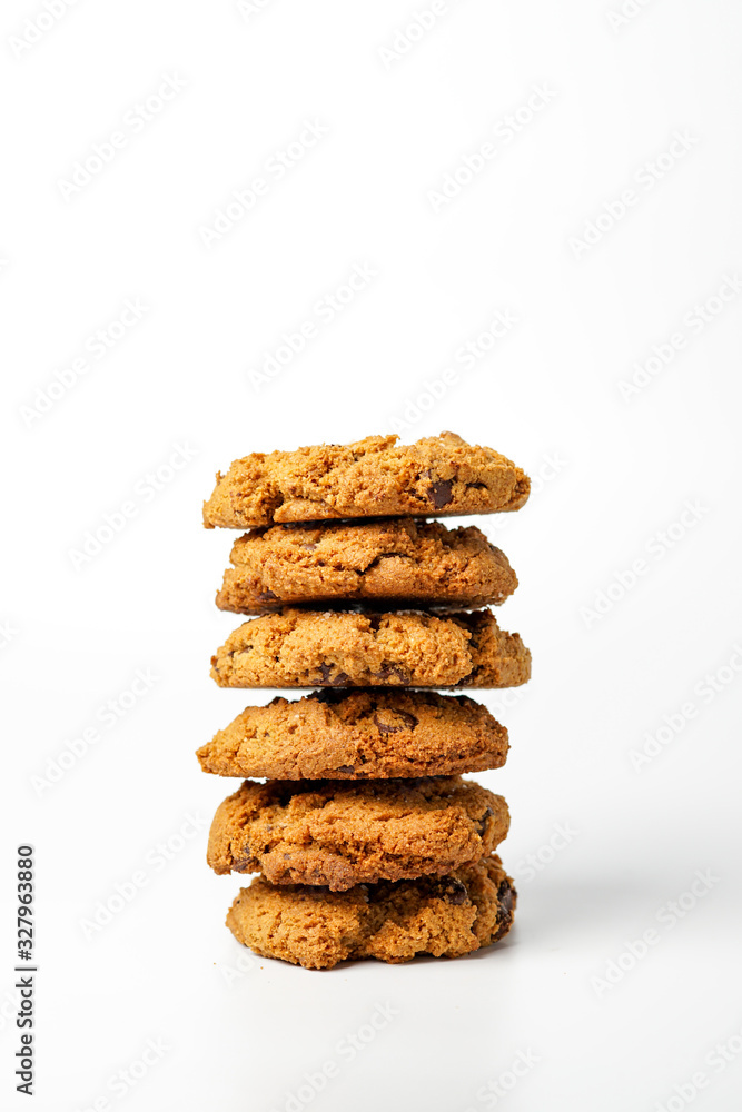 chocolate chip cookies isolated on white background chocolate chip cookies isolated on white background