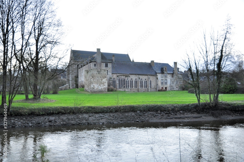 Fototapeta premium The beautiful abbey of Lehon near Dinan in Brittany. France