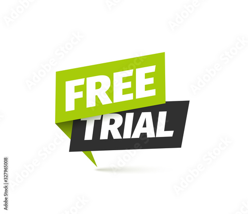 Free trial isolated vector icon. Paper sign on white background