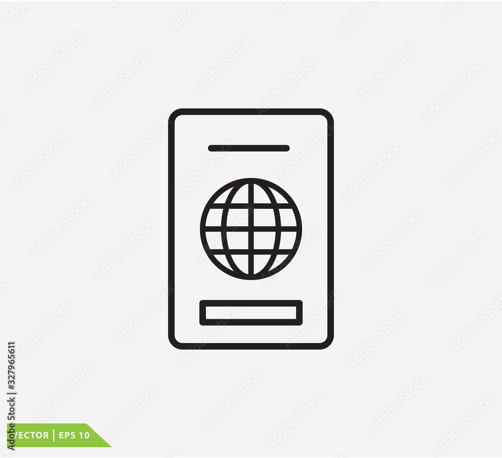 Passport icon vector logo template Passport icon vector logo template