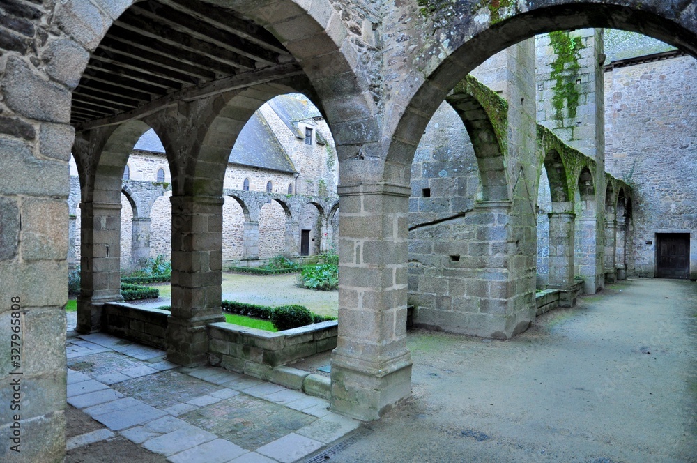 The beautiful abbey of Lehon near Dinan in Brittany. France