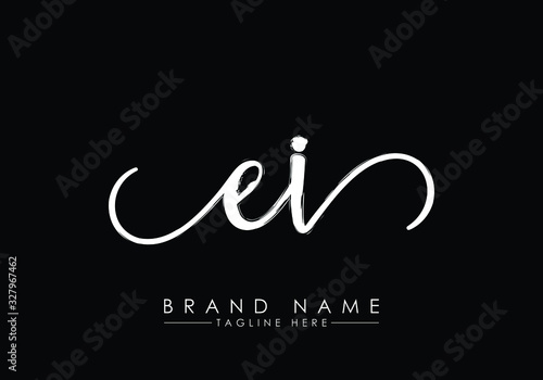 E I Initial handwriting logo vector, Handwriting logo design with Brush, Logo for fashion, team, wedding, luxury logo. y logo. SS initial logo