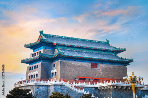 The Archery Tower of Qianmen or Zhengyangmen Gate in Beijing  China