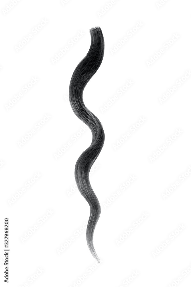 Obraz premium Black hair wavy stripe on white, isolated