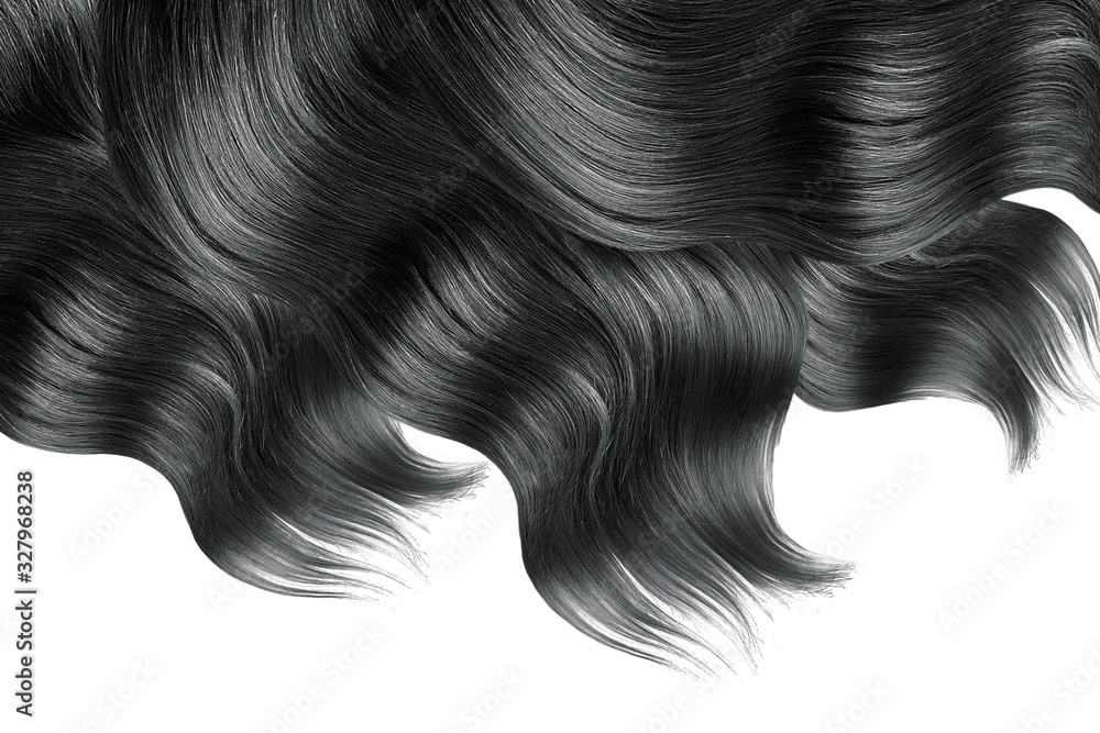 Black hair on white, isolated Black hair on white, isolated