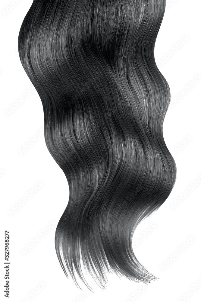 Black hair on white, isolated Black hair on white, isolated