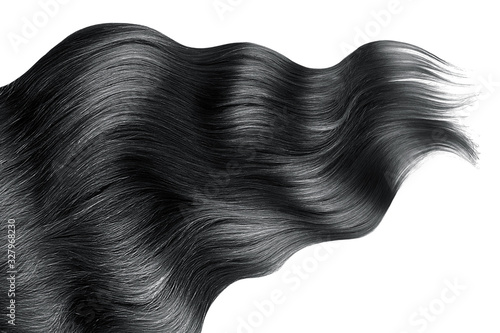 Black hair on white, isolated