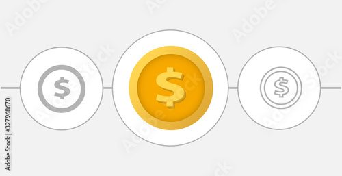 coin flat icon. solid and line icon