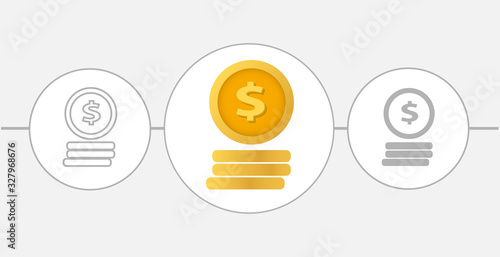 coins flat icon. solid and line icon