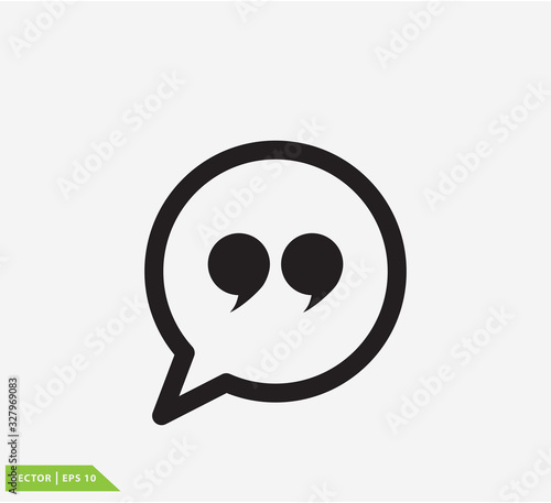 Bubble speech and quote icon vector logo design template