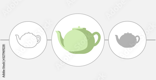 kettle flat icon. solid and line icons