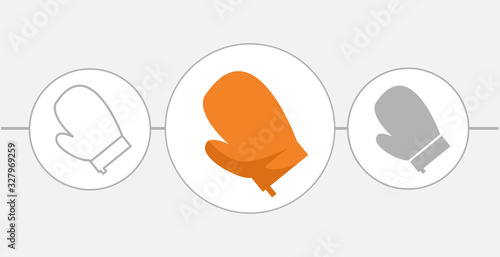 cooking gloves flat icon. solid and line icons
