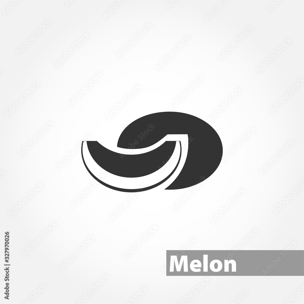 Melon vector icon on white background Melon vector icon on white background