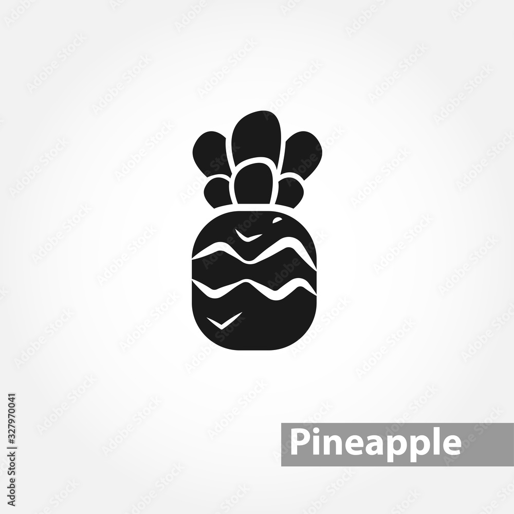 pineapple vector icon on white background pineapple vector icon on white background